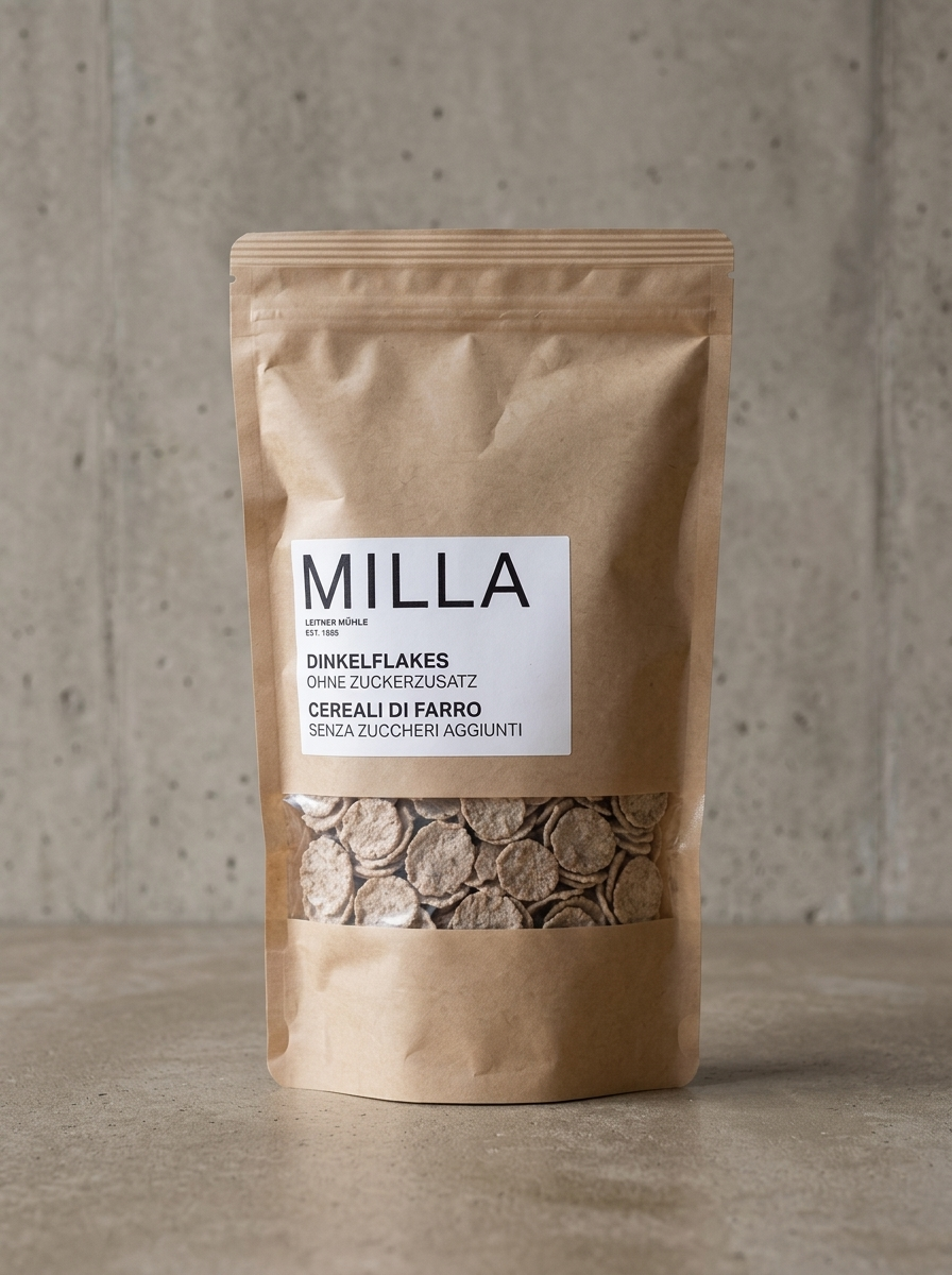MILLA Dinkelflakes ohne Zuckerzusatz 350 g Doypack