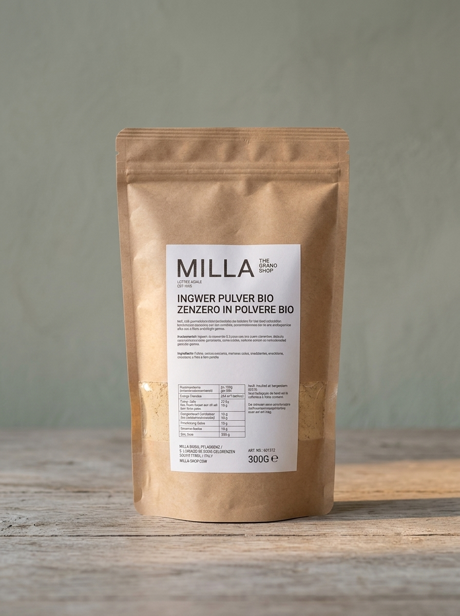 Ingwer Pulver Bio 300 g - MILLA Standbodenbeutel