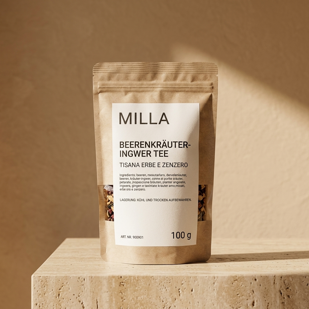 MILLA Beerenkräuter-Ingwer Tee 100 g Standbodenbeutel