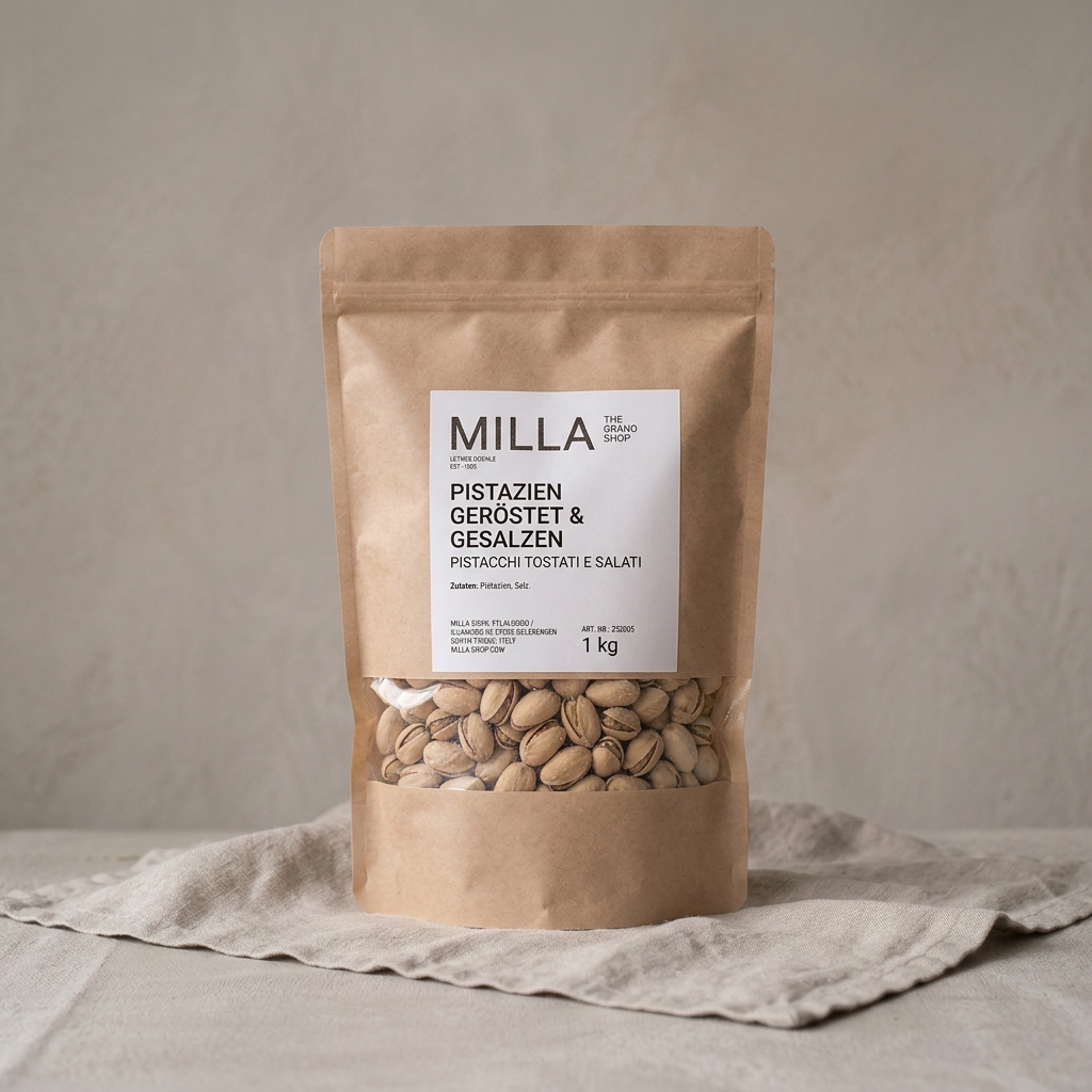MILLA Pistazien geröstet & gesalzen 1 kg Standbodenbeutel