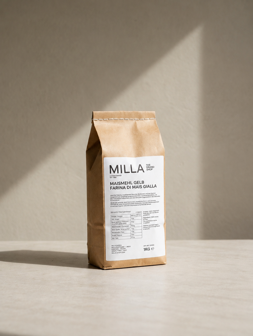 MILLA Maismehl gelb 1 kg Papierbeutel